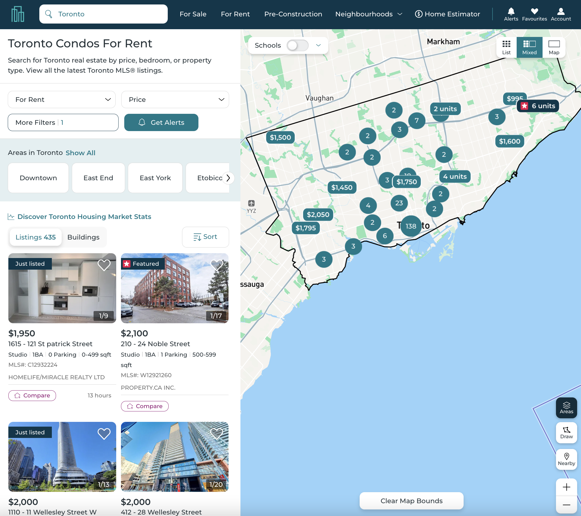 Condos.ca platform screenshot