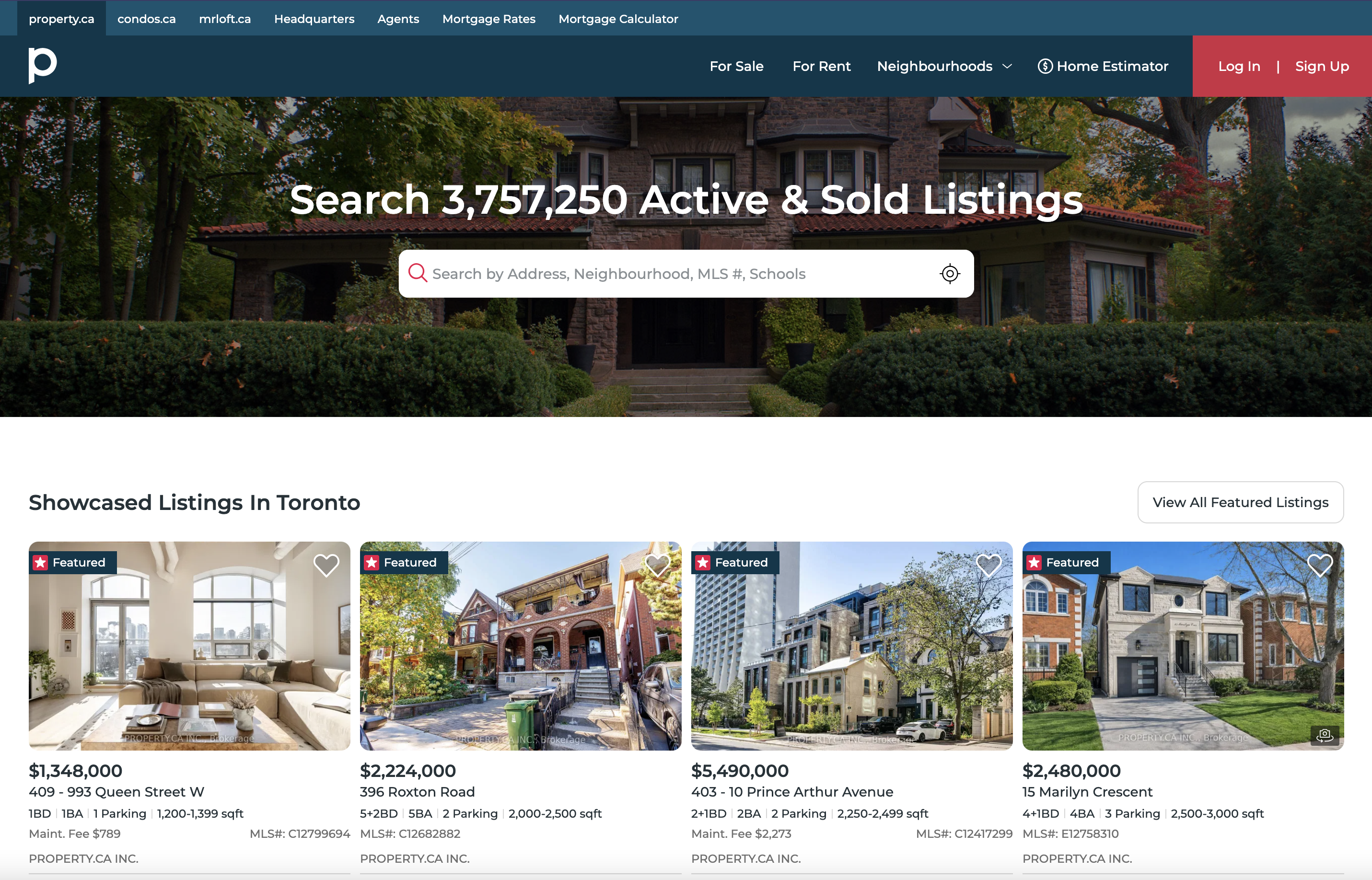 Property.ca platform screenshot